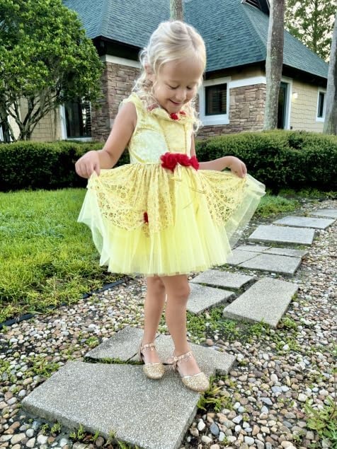 Stelle Girls Dress Shoes Low Heel Glitter Bow Party Wedding Flower School Shoes(Sparkle-gold)