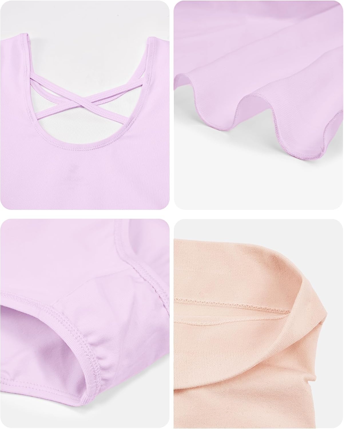 Stelle Girls Criss-Cross Back Leotards Skirt with Tights for Ballet/Dance(Lavender)