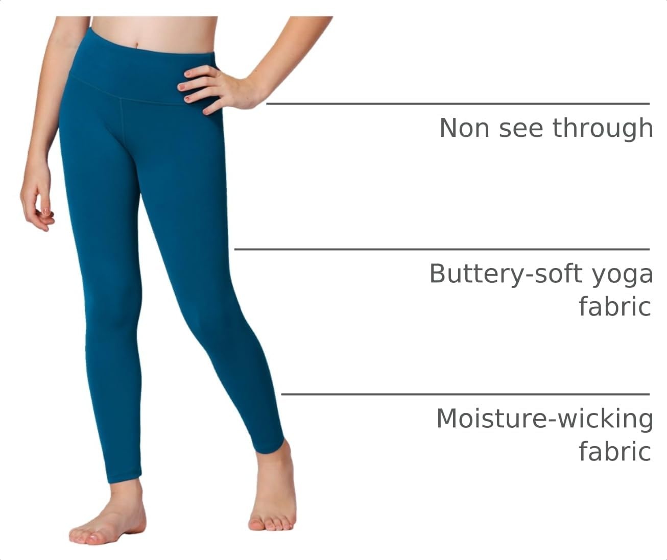 Stelle Girls Leggings with Hidden Pocket for Kids Dance Yoga Athletic Pants(Oceanic)