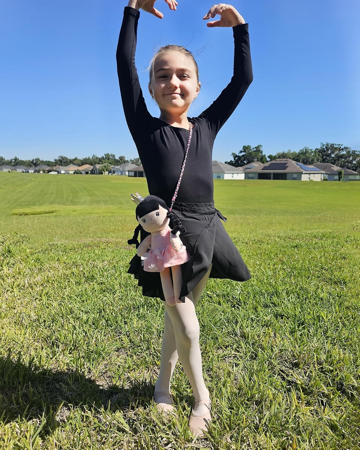 Stelle Ballet Leotards for Girls Toddler Dance Dress Outfit Combo with Skirt and Tights (Toddler/Little Kid/Big Kid)(Black)