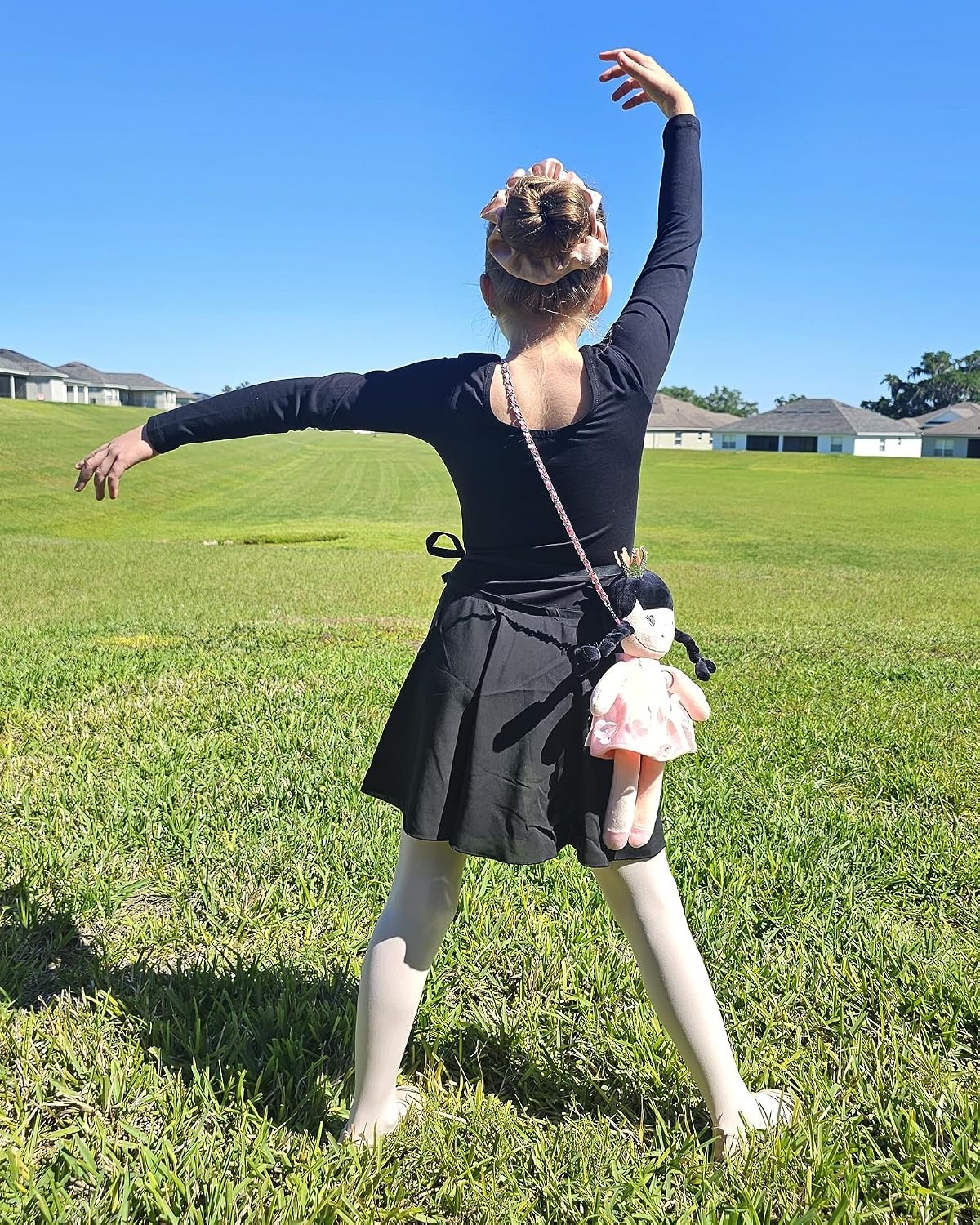 Stelle Ballet Leotards for Girls Toddler Dance Dress Outfit Combo with Skirt and Tights (Toddler/Little Kid/Big Kid)(Black)