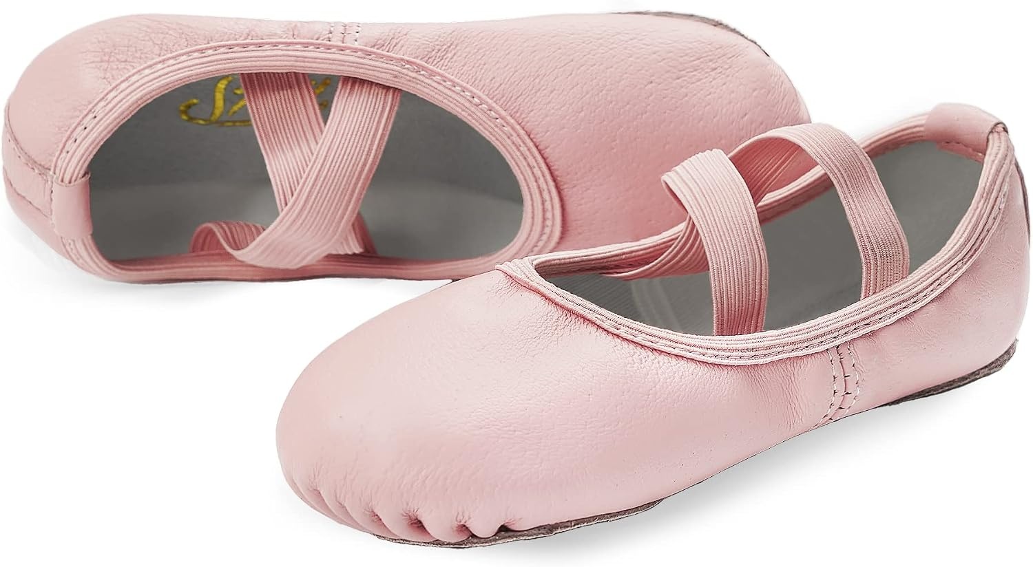 Stelle Ballet Shoes for Girls Genuine Leather Dance Slippers(Pink (No-tie))