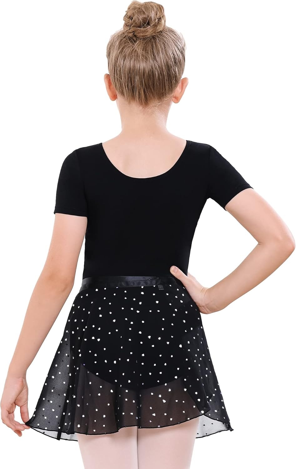 Stelle Ballet Leotards for Girls Toddler Dance Dress Outfit Combo with Skirt and Tights (Toddler/Little Kid/Big Kid)(4-black (Shiny Skirt))