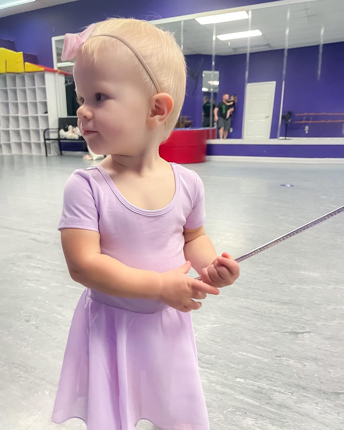 Stelle Ballet Leotards for Girls Dance Leotard with Skirt Toddler Ballet Outfit Criss-Cross Bow Back (Little/Big Kid)(Style 2-lavender (Bow Back))