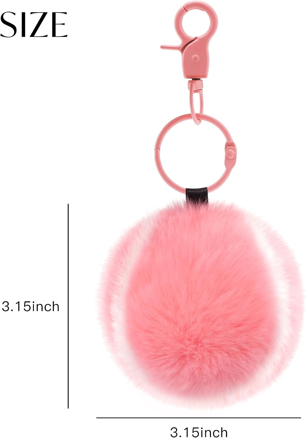Stelle Pom Pom Keychain Rabbit Fur Bag Charms Fluffy Cute Keychains Purse Backpack Accessories Gifts for Girls/Women(Pink-tennis Ball)