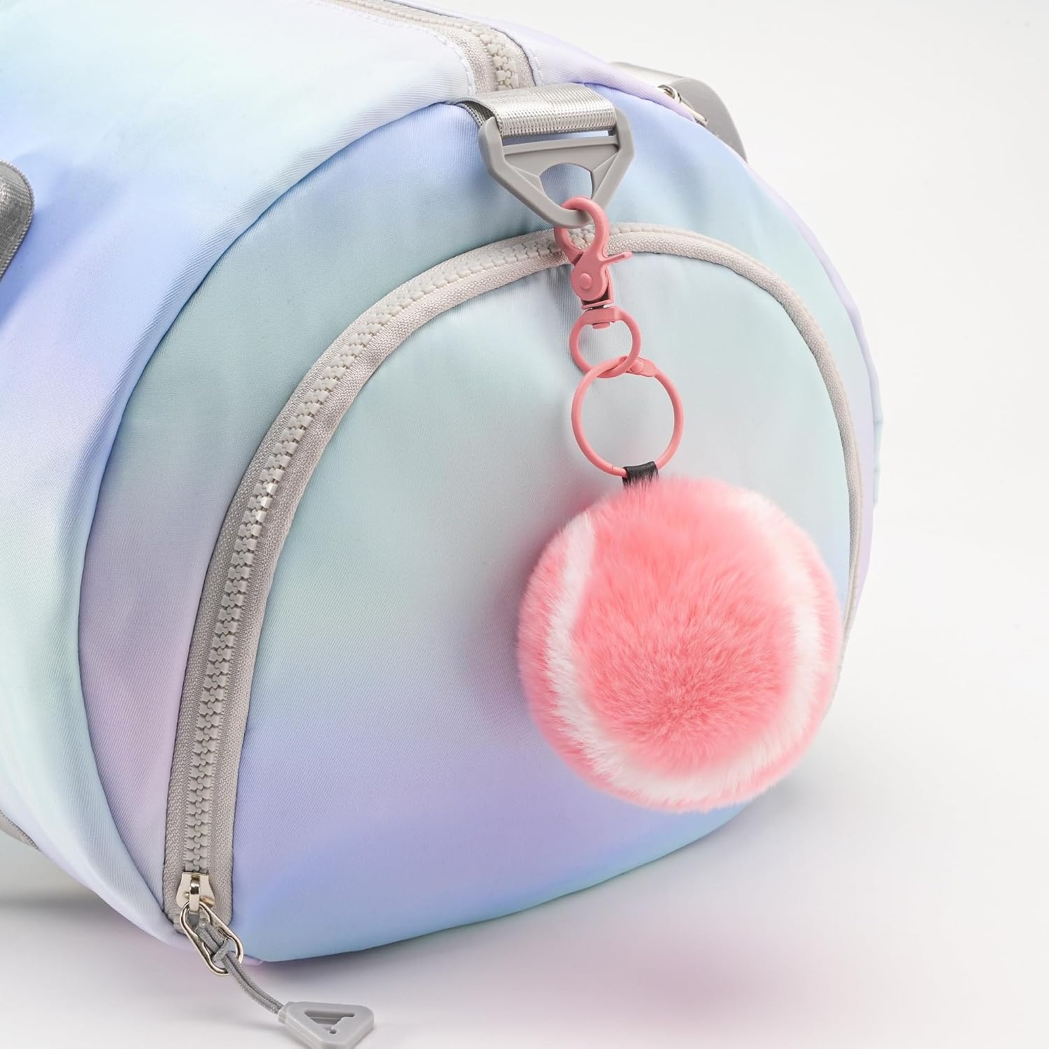 Stelle Pom Pom Keychain Rabbit Fur Bag Charms Fluffy Cute Keychains Purse Backpack Accessories Gifts for Girls/Women(Pink-tennis Ball)