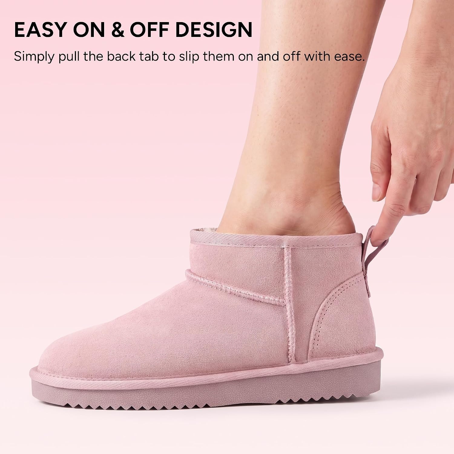 Stelle Winter Boots for Women Warm Ankle Snow Boots(Pink)