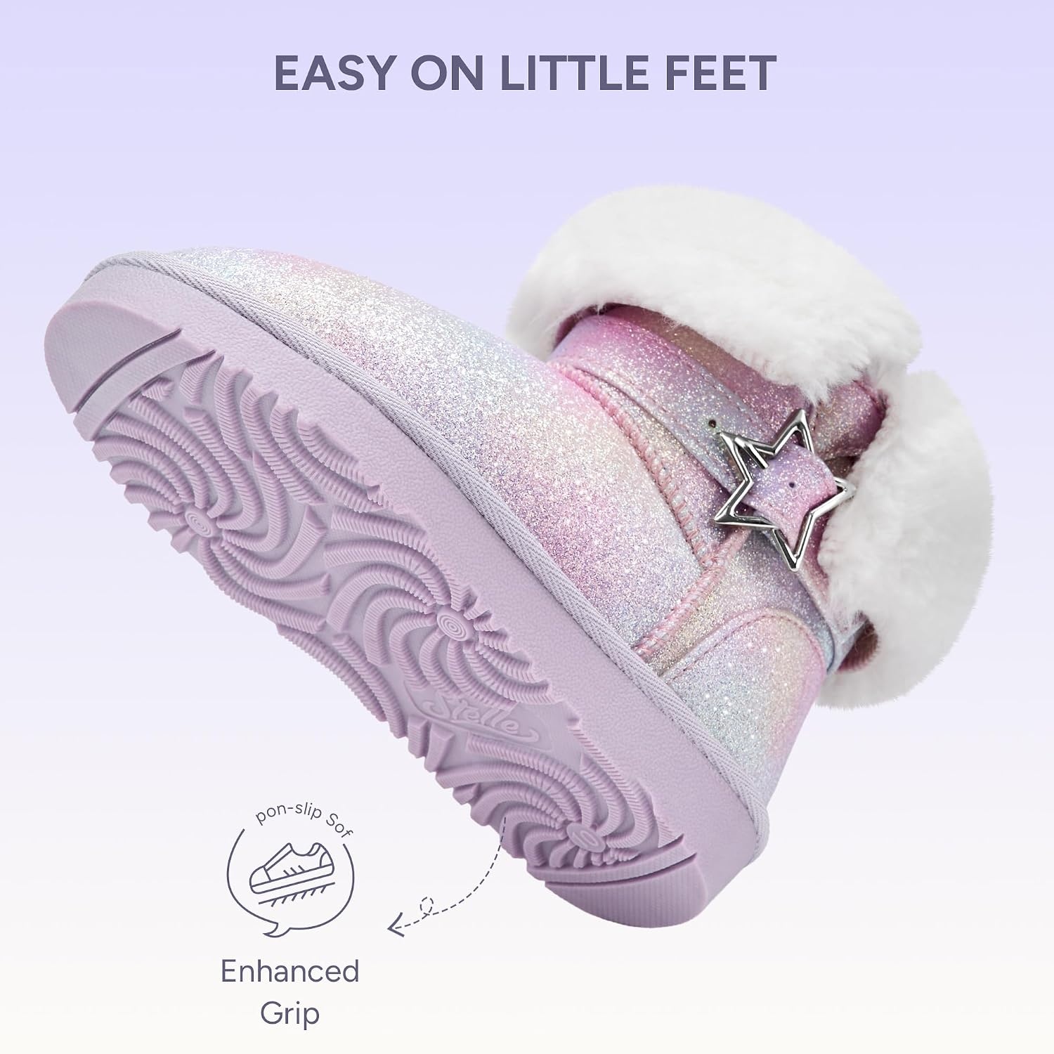 Stelle Girls Winter Boots Faux Fur Lined Fold-Down Collar(Dream Frost)