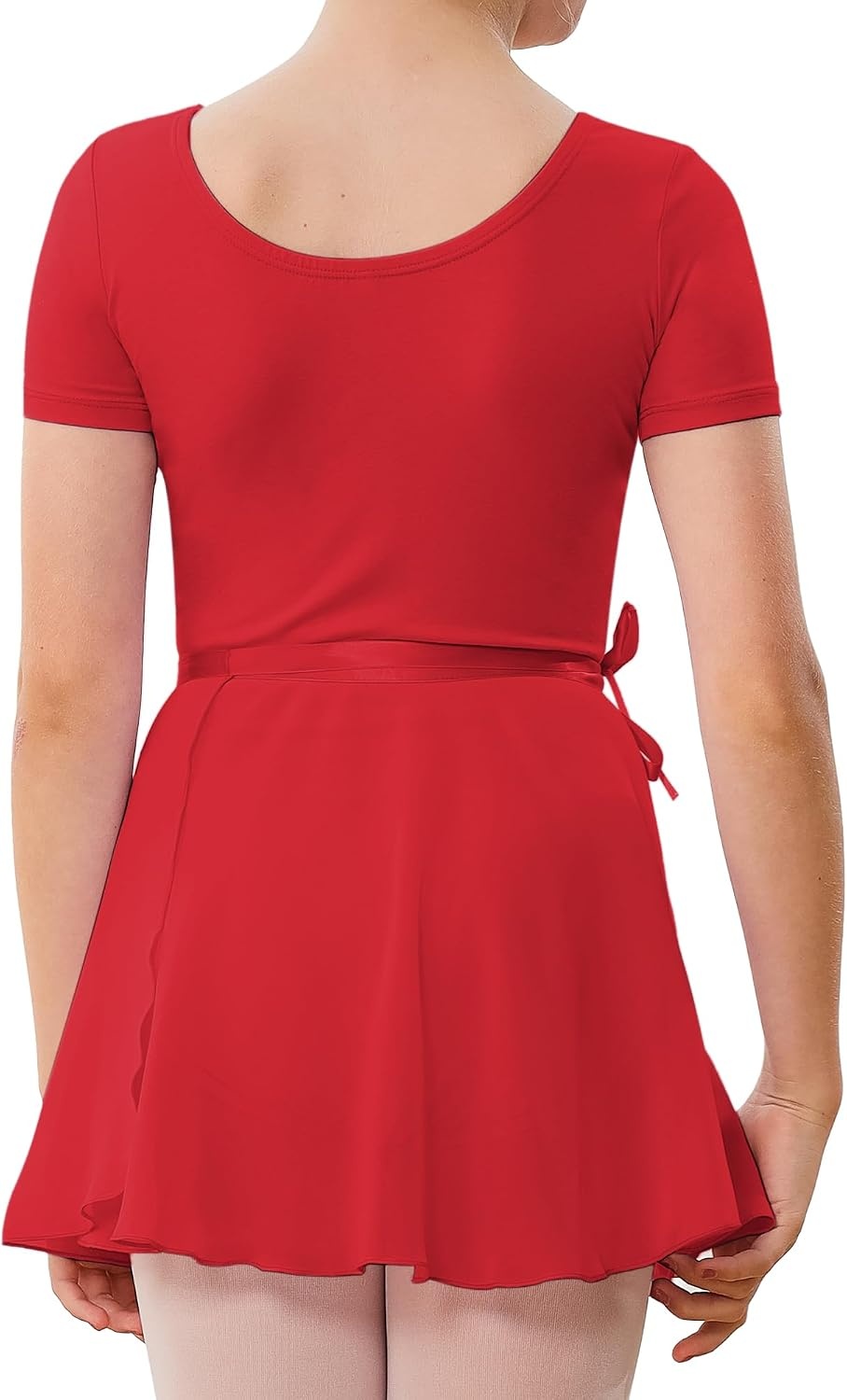 Stelle Ballet Leotards for Girls Toddler Dance Dress Outfit Combo with Skirt and Tights (Toddler/Little Kid/Big Kid)(1-red)