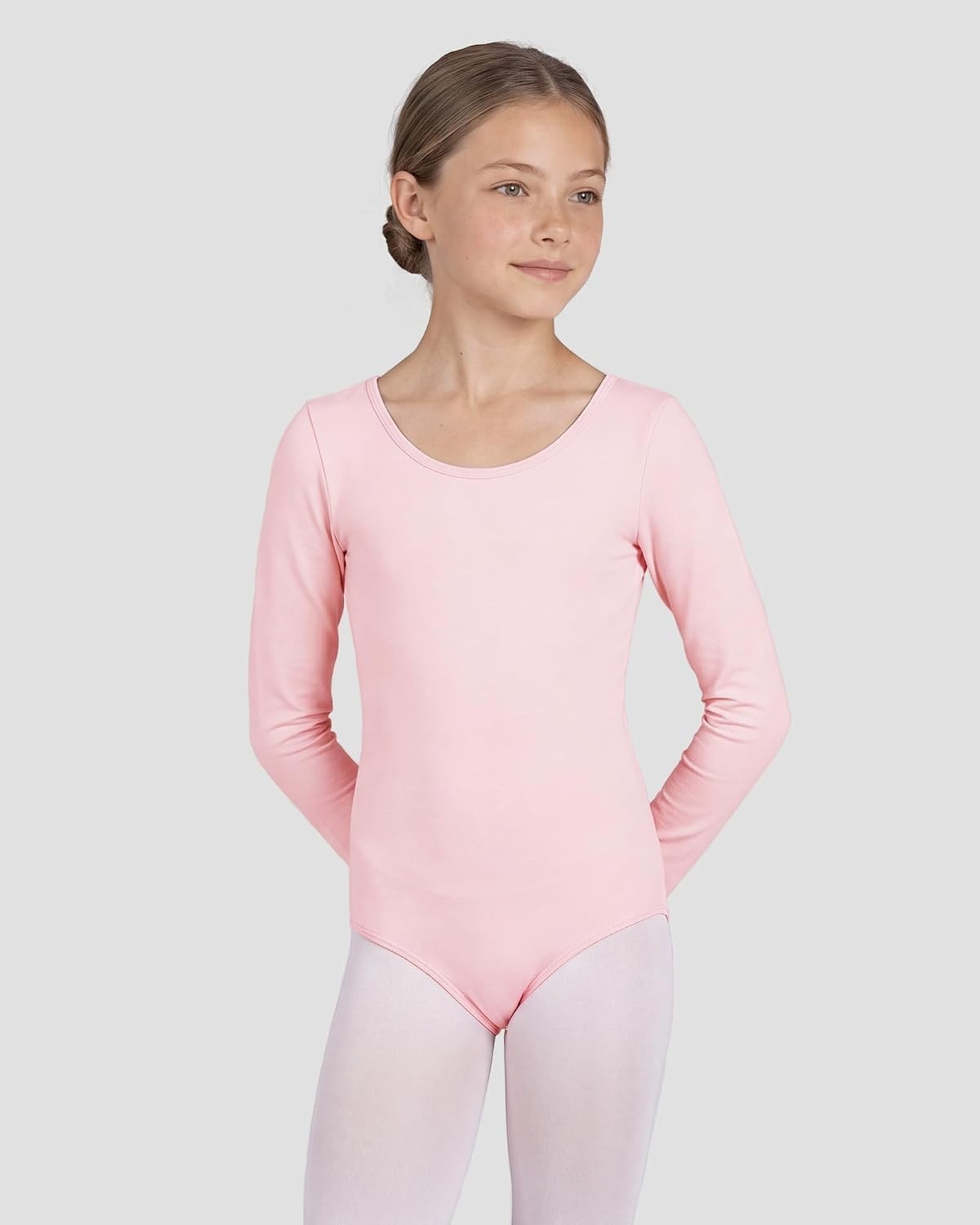 Stelle Ballet Leotards for Girls Long Sleeve Gymnastics Outfits 2-14Y(Ballet Pink)
