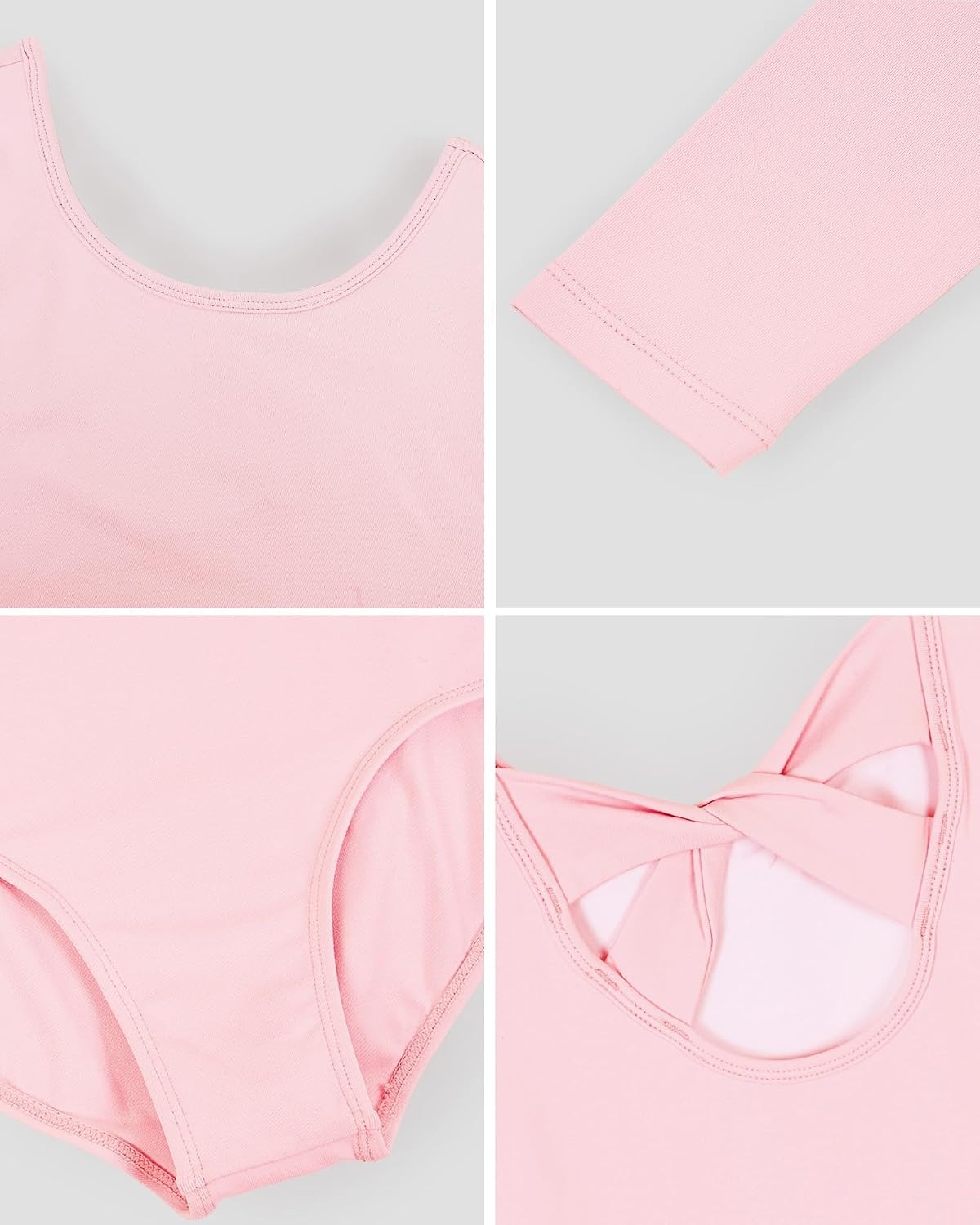 Stelle Ballet Leotards for Girls Long Sleeve Gymnastics Outfits 2-14Y(Ballet Pink)