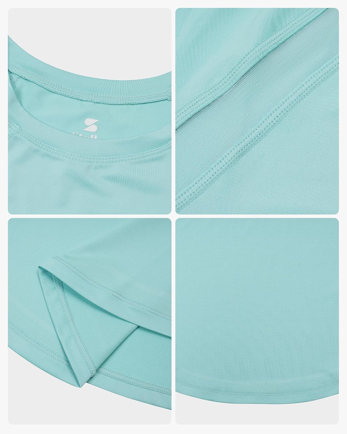 Stelle Athletic Shirts for Girls Short Sleeve Soccer Active Tshirts Kids(Aqua Blue-07)