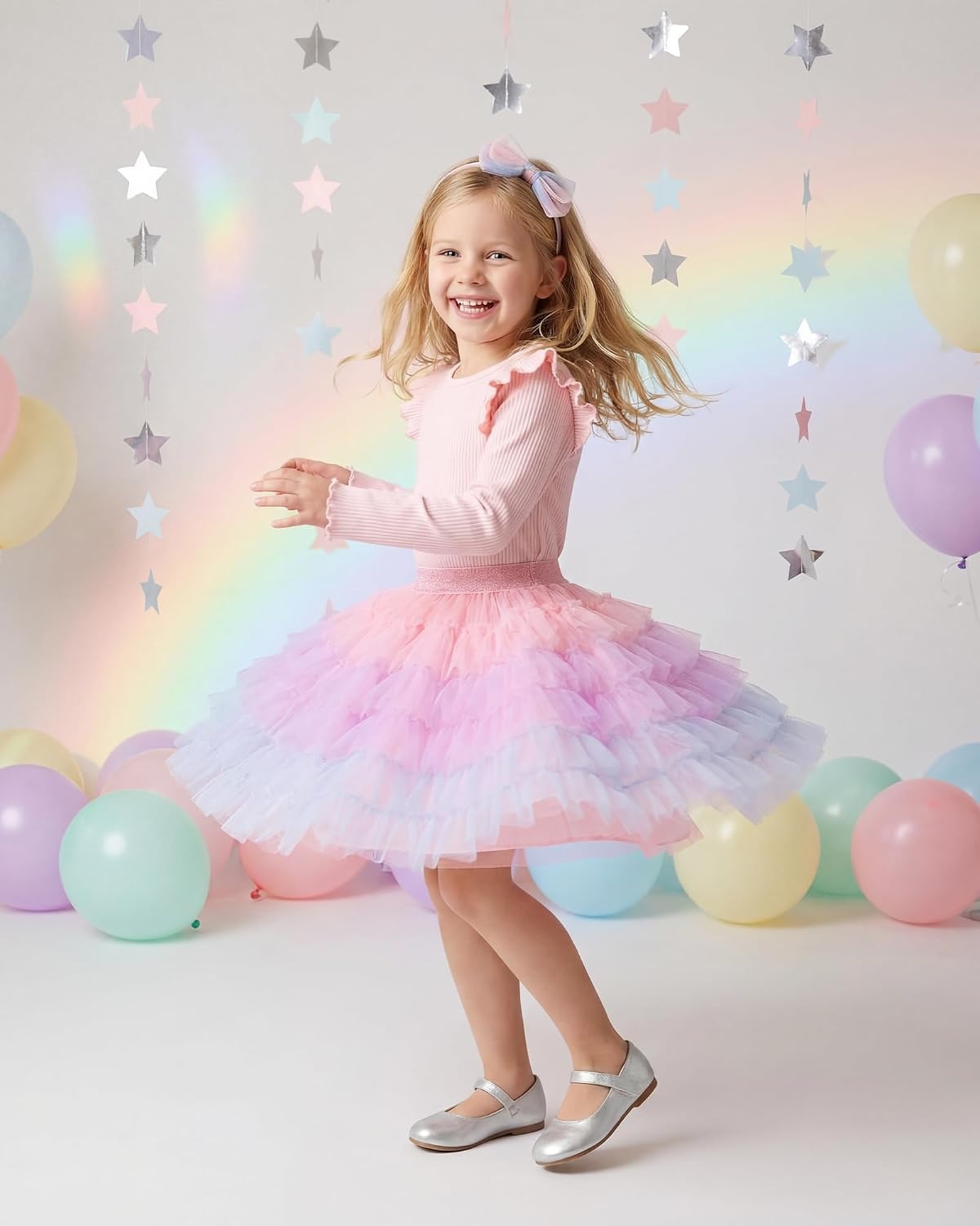 Stelle Toddler Girls Tutu Skirt Kids Layered Tulle Ballet Dance Skirt | Girls tutu skirt, Metallic Waist, 5 Layered Tutus, Soft Stretch Fabric, Princess Skirt, Daily, Dance, Costume, Performance(Pink Ombre)
