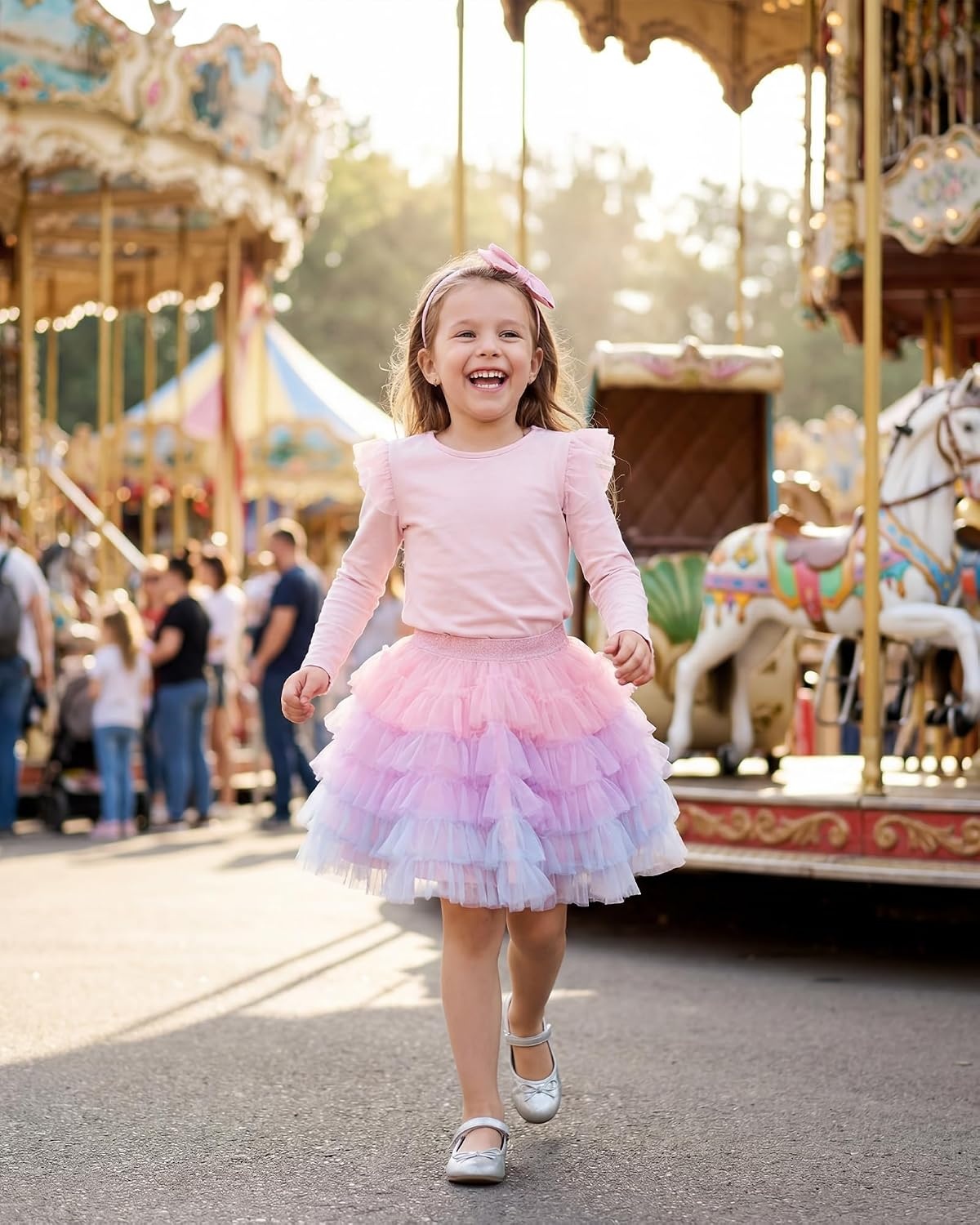 Stelle Toddler Girls Tutu Skirt Kids Layered Tulle Ballet Dance Skirt | Girls tutu skirt, Metallic Waist, 5 Layered Tutus, Soft Stretch Fabric, Princess Skirt, Daily, Dance, Costume, Performance(Pink Ombre)