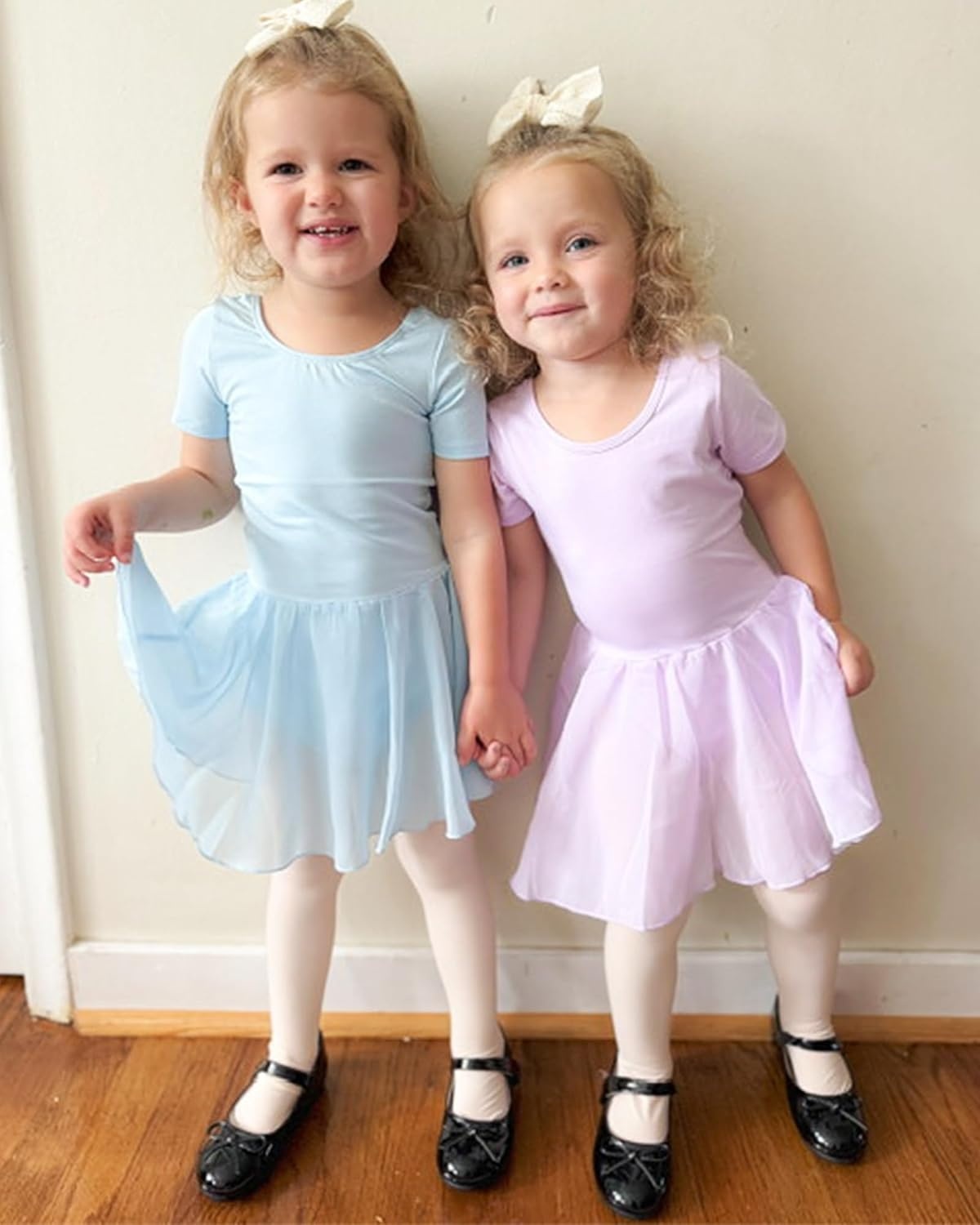 Stelle Ballet Leotards for Girls Dance Leotard with Skirt Toddler Ballet Outfit Criss-Cross Bow Back (Little/Big Kid)(Style 1-blue(cross Back))