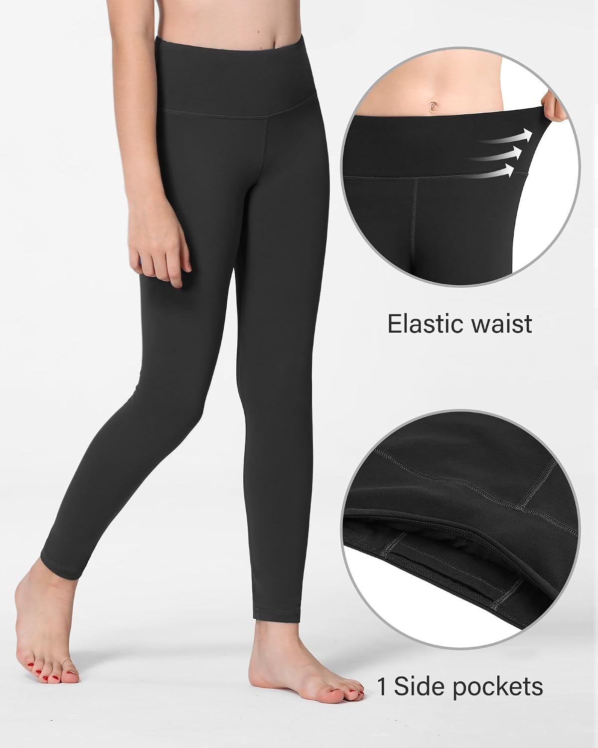 Stelle Girls Leggings Yoga Pants Youth Athletic Dance Running Active Tights Pack(Black+black+pink+pink)