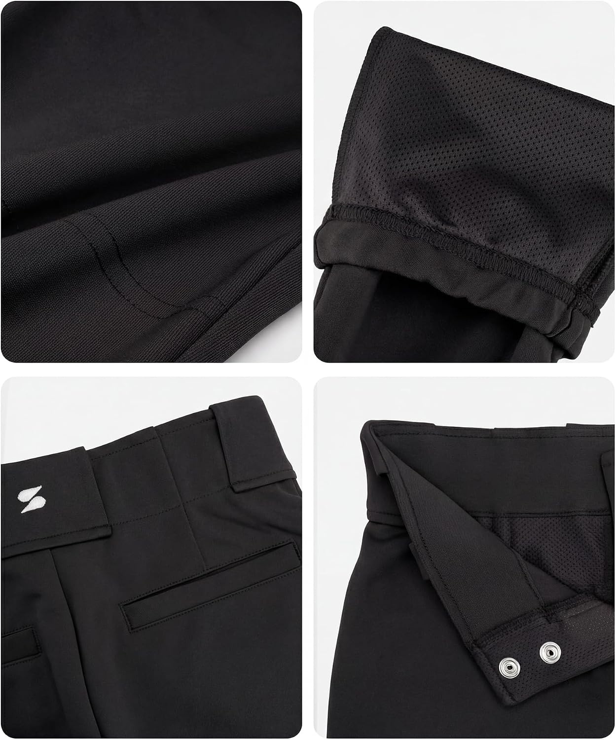 Stelle Girls Softball Pants Knickers Style with Pockets for Youth Kids | Knee-high, Fastpitch, Tee Ball, Belt Loops, Double Knee Performance, Durable, Practice, Game Day, Elastic Leg Openings(Black)