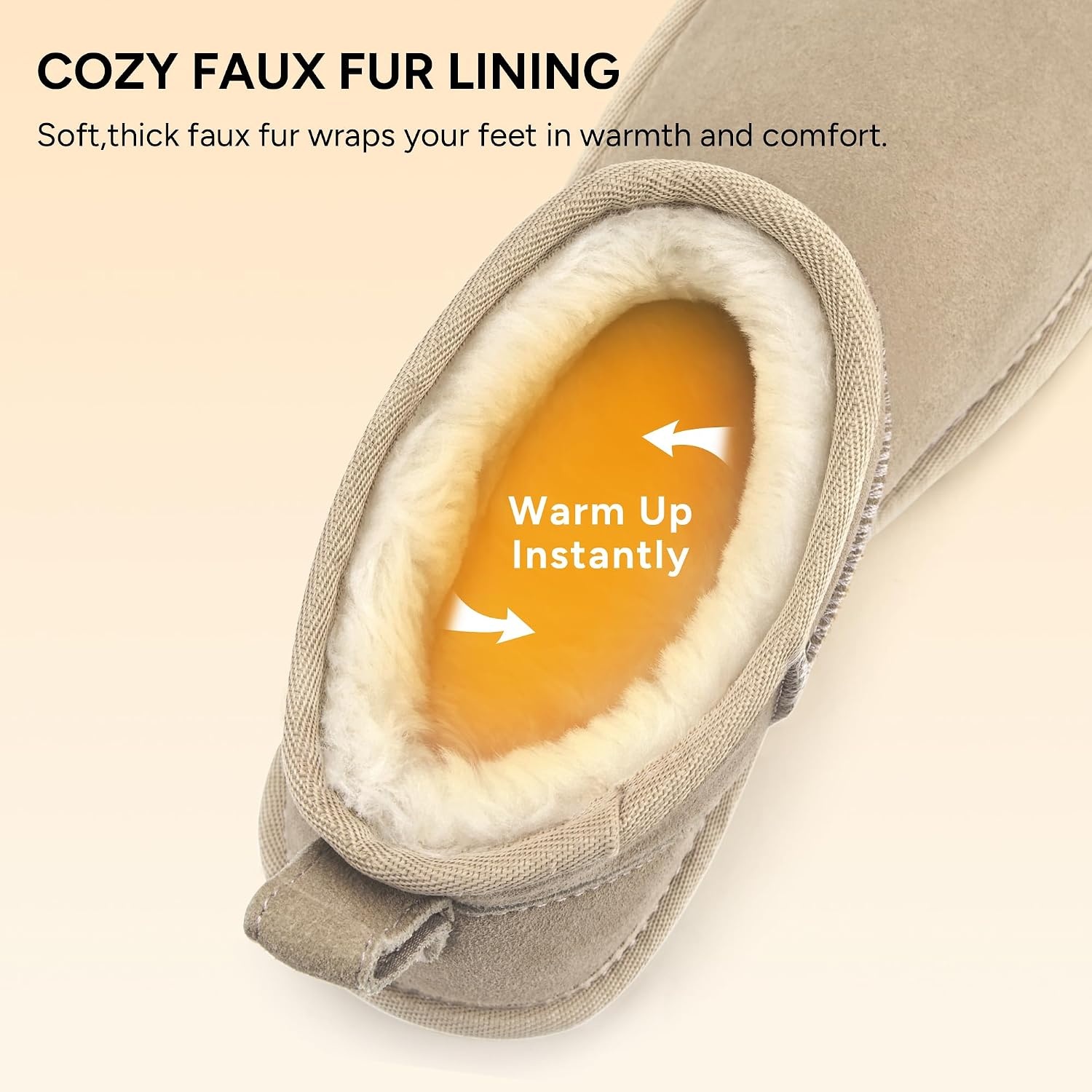 Stelle Winter Boots for Women Warm Ankle Snow Boots(Dune)