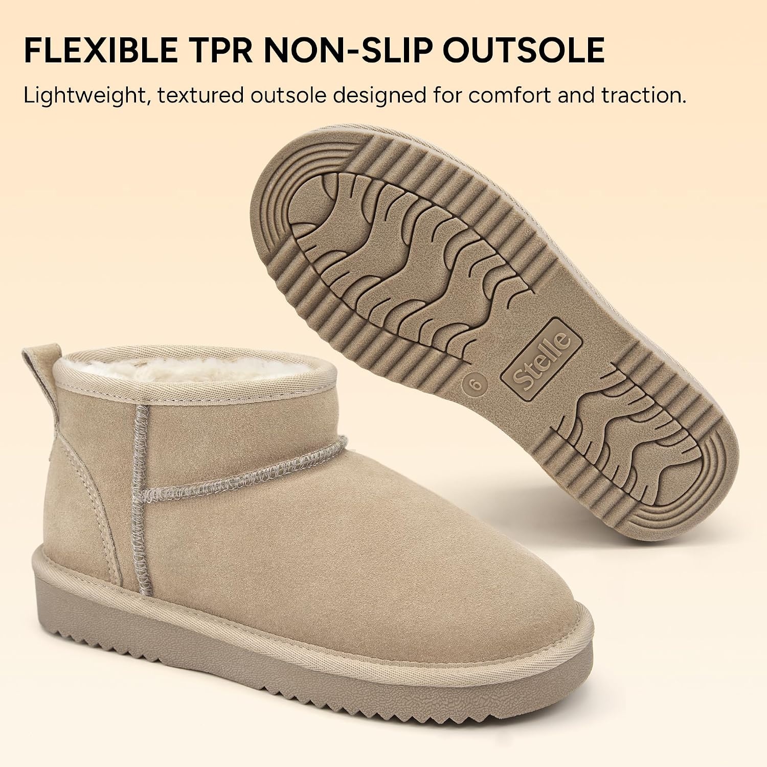 Stelle Winter Boots for Women Warm Ankle Snow Boots(Dune)
