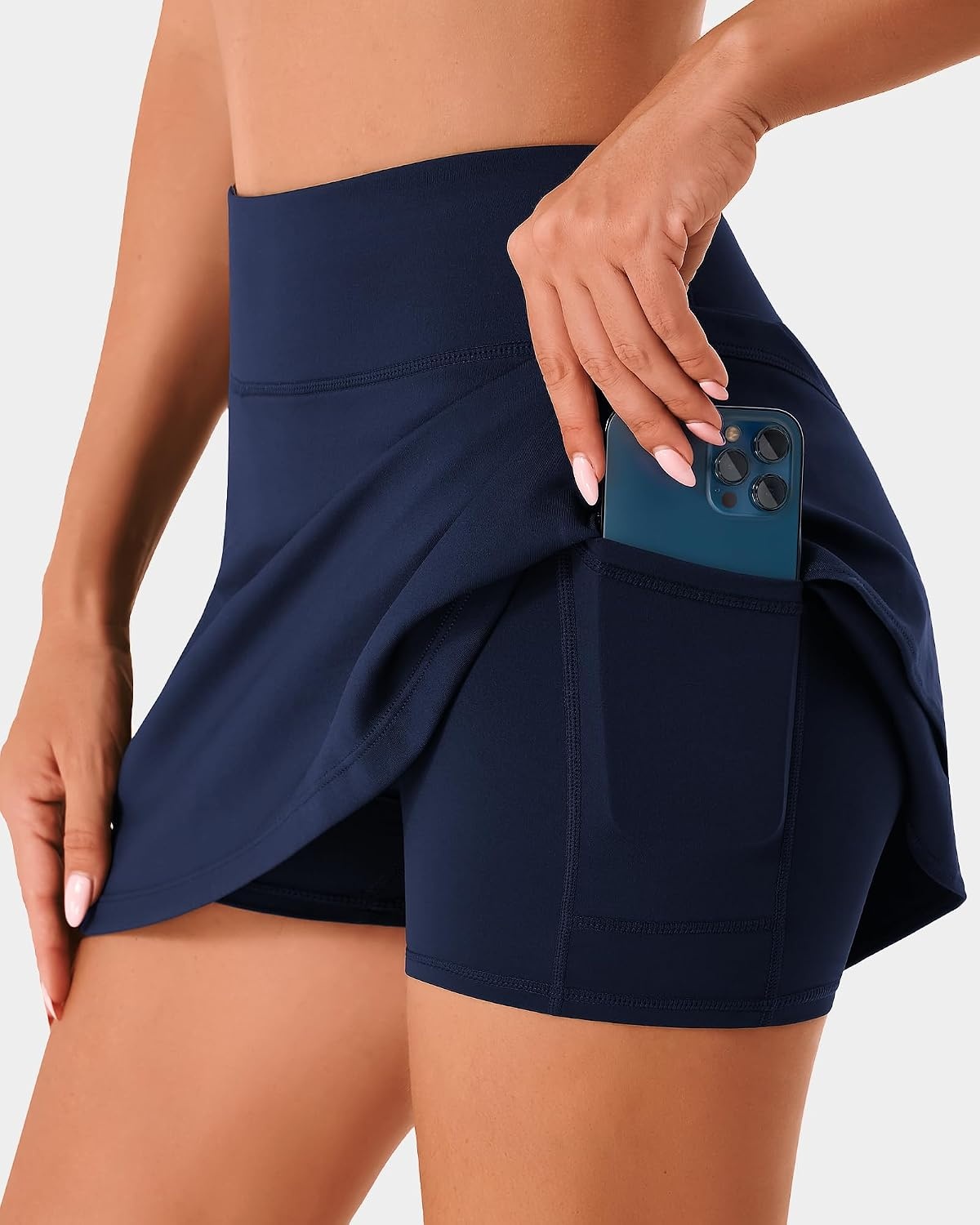 Stelle Tennis Skirts for Women Ruffle Athletic Golf Skorts with Pocket(Navy)