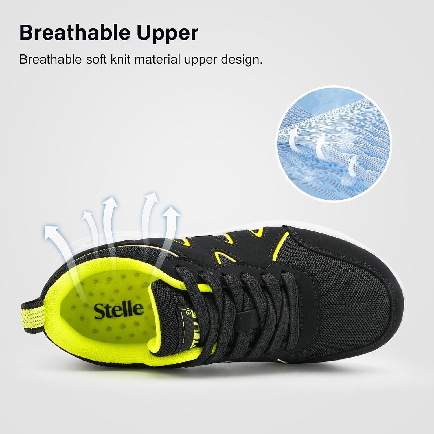 Stelle Kids Sneakers Girls Tennis Shoes Non-Slip Lightweight Breathable Athletic Sports Running Shoes(Black1)