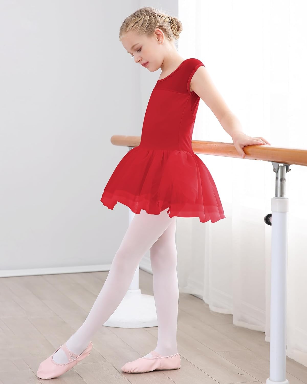 Stelle Ballet Leotards for Girls with Tutu Skirt Ballerina Dance Costumes | Ballet tutu dress, Soft stretch fabric, Breathable comfort, Tulle skirt, Ballerina outfit, Dance, Performance, Party(01-red)