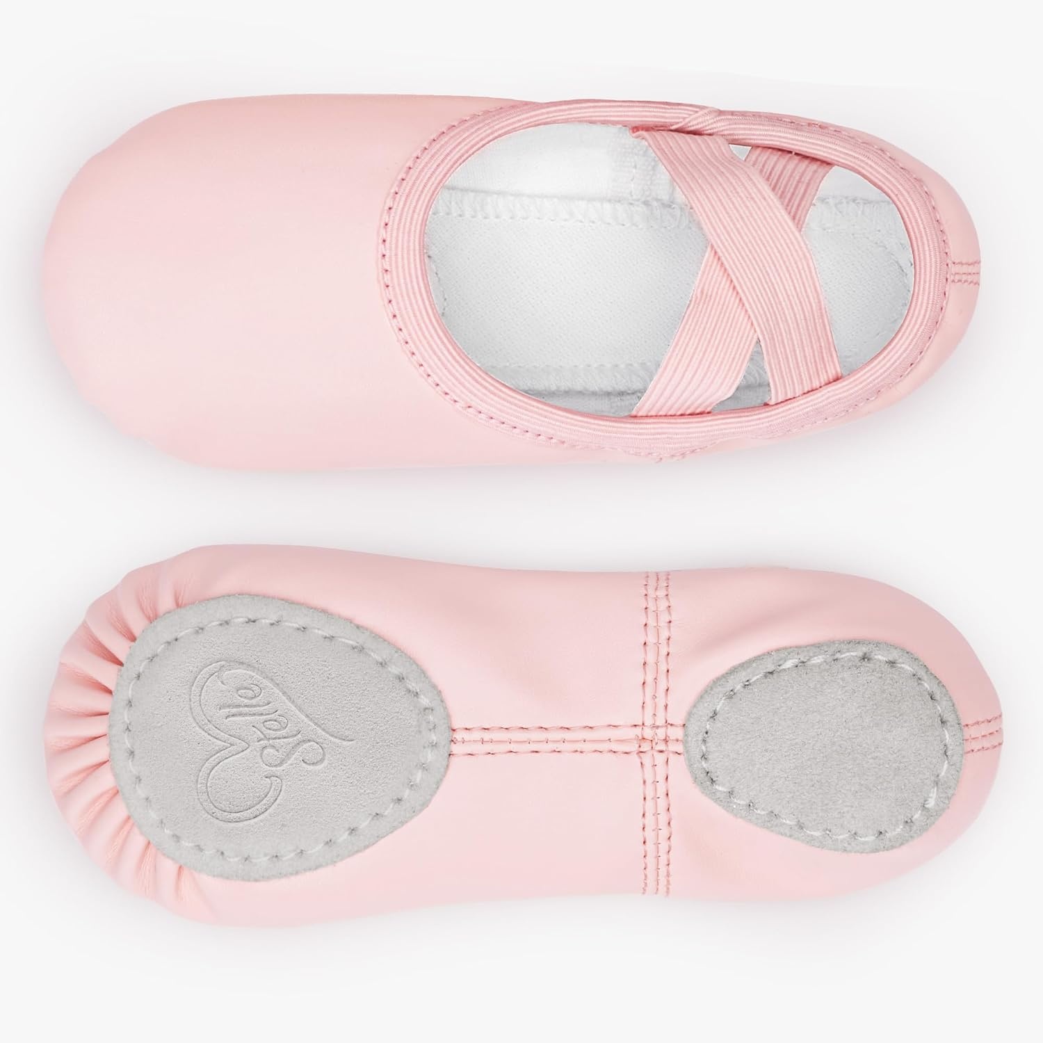 Stelle Toddler Ballet Shoes for Girls Boys PU Leather Lace-Free Dance | Ballet slippers, Kids dance shoes, Crisscross elastic straps, Double-layer cushioned insole, Soft lining, Split suede sole(Pink)