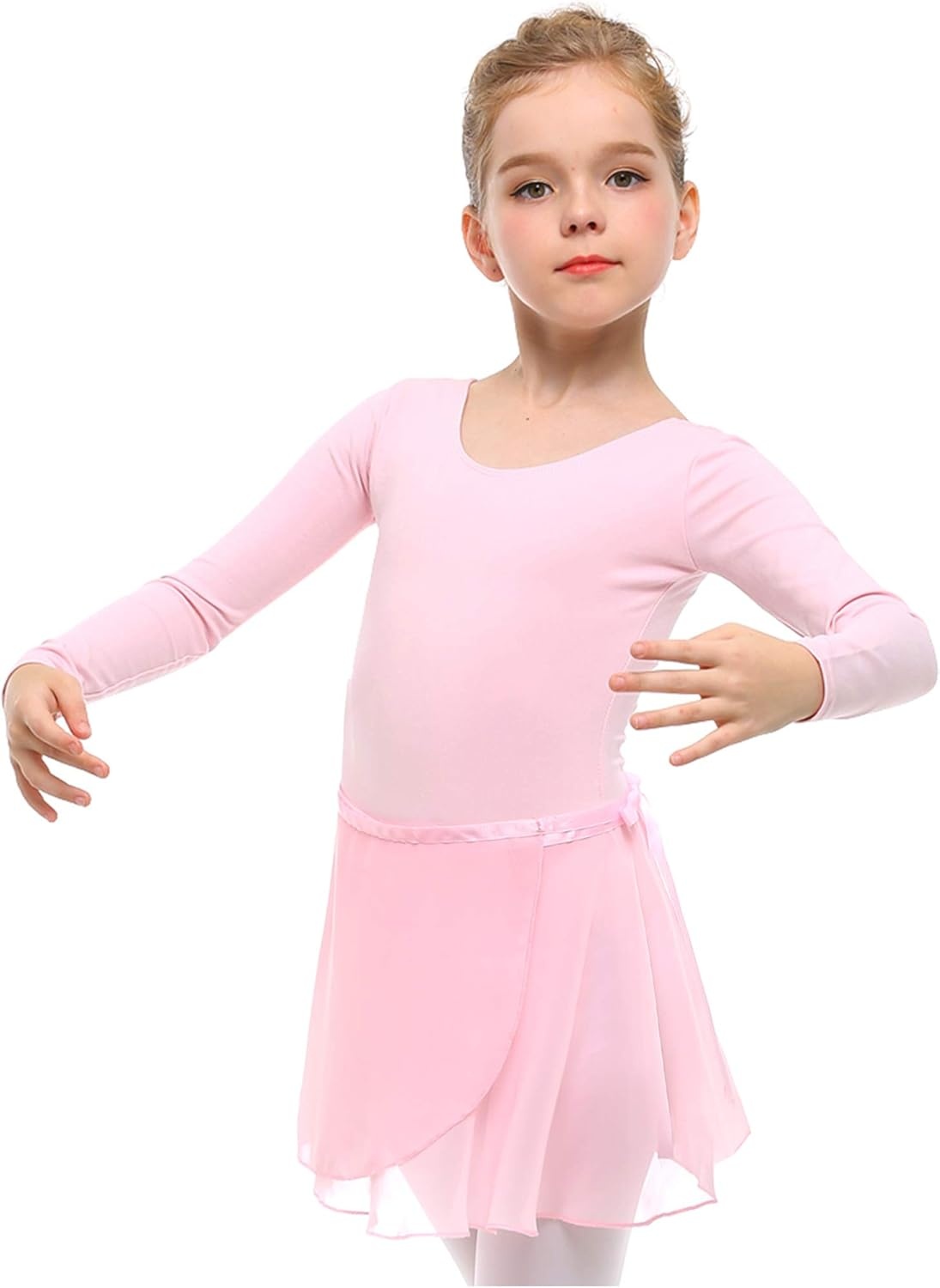 Stelle Ballet Leotards for Girls Toddler Dance Dress Outfit Combo with Skirt and Tights (Toddler/Little Kid/Big Kid)(Ballet Pink)