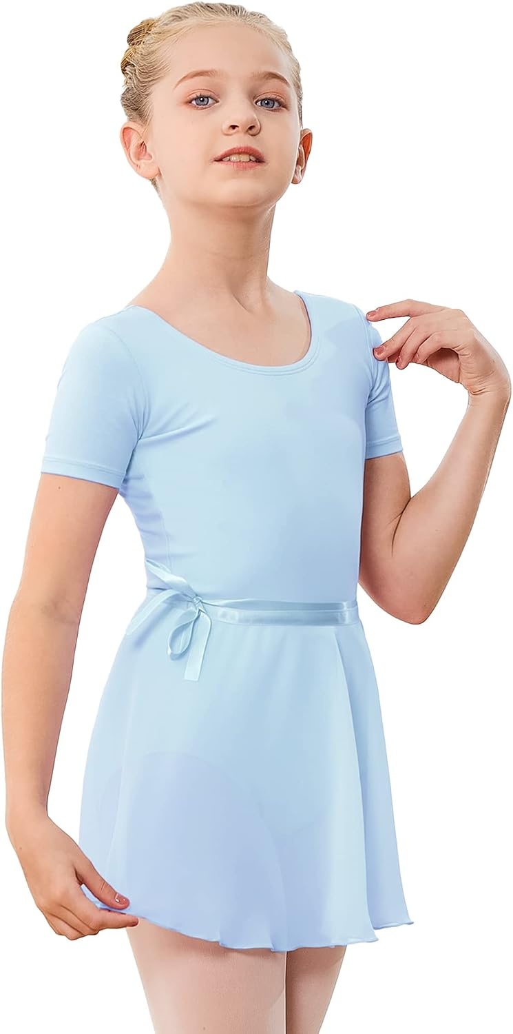 Stelle Ballet Leotards for Girls Toddler Dance Dress Outfit Combo with Skirt and Tights (Toddler/Little Kid/Big Kid)(1-blue)