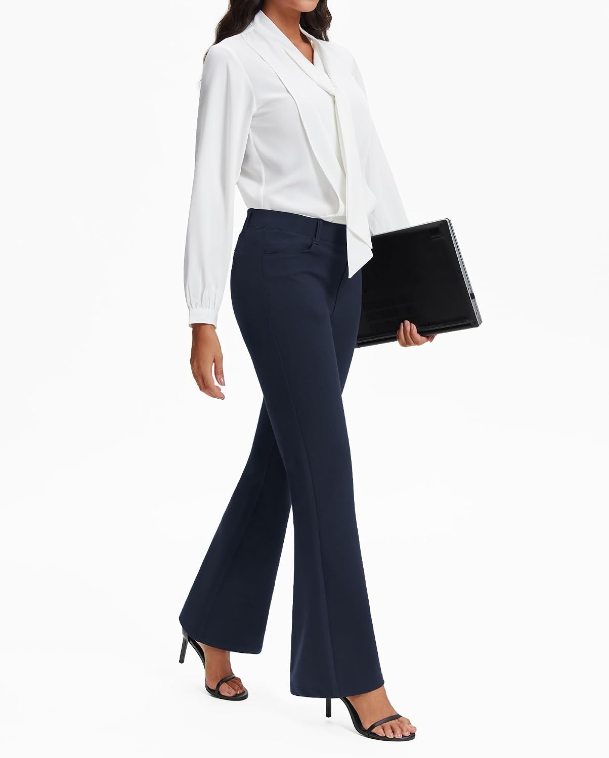 Stelle Women’s 30 Inch Bootcut Work Pants Stretch Business Casual Office(Navy)