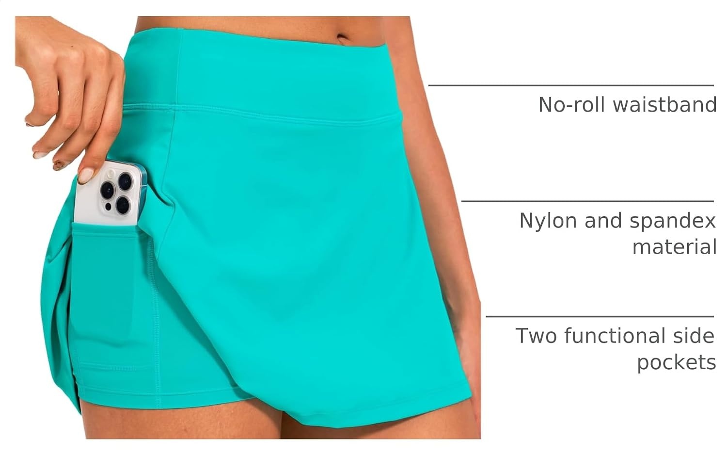 Stelle Women’s Tennis Golf Skirts High Waisted Athletic Skorts with Pockets(Turquoise)