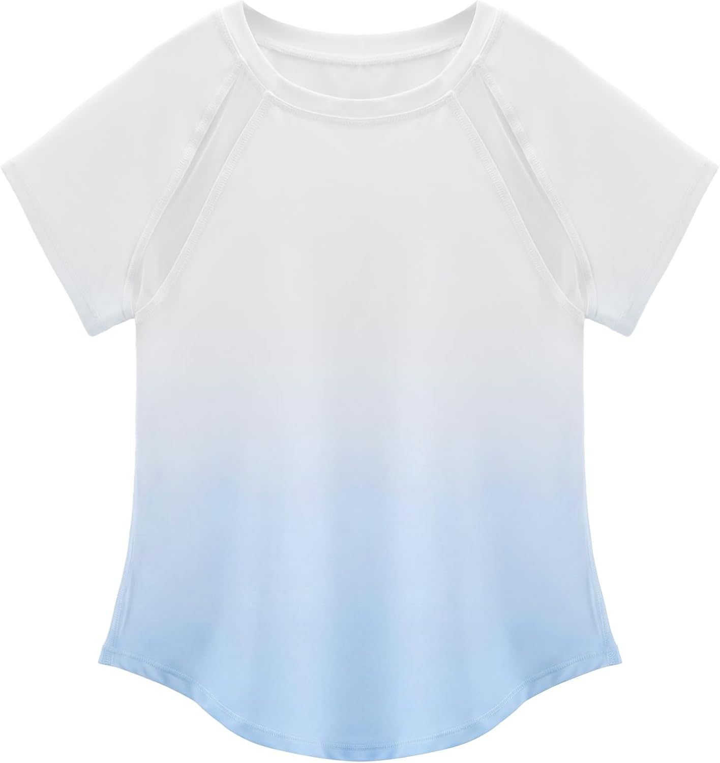 Stelle Athletic Shirts for Girls Short Sleeve Soccer Active Tshirts Kids(Light Blue-08)
