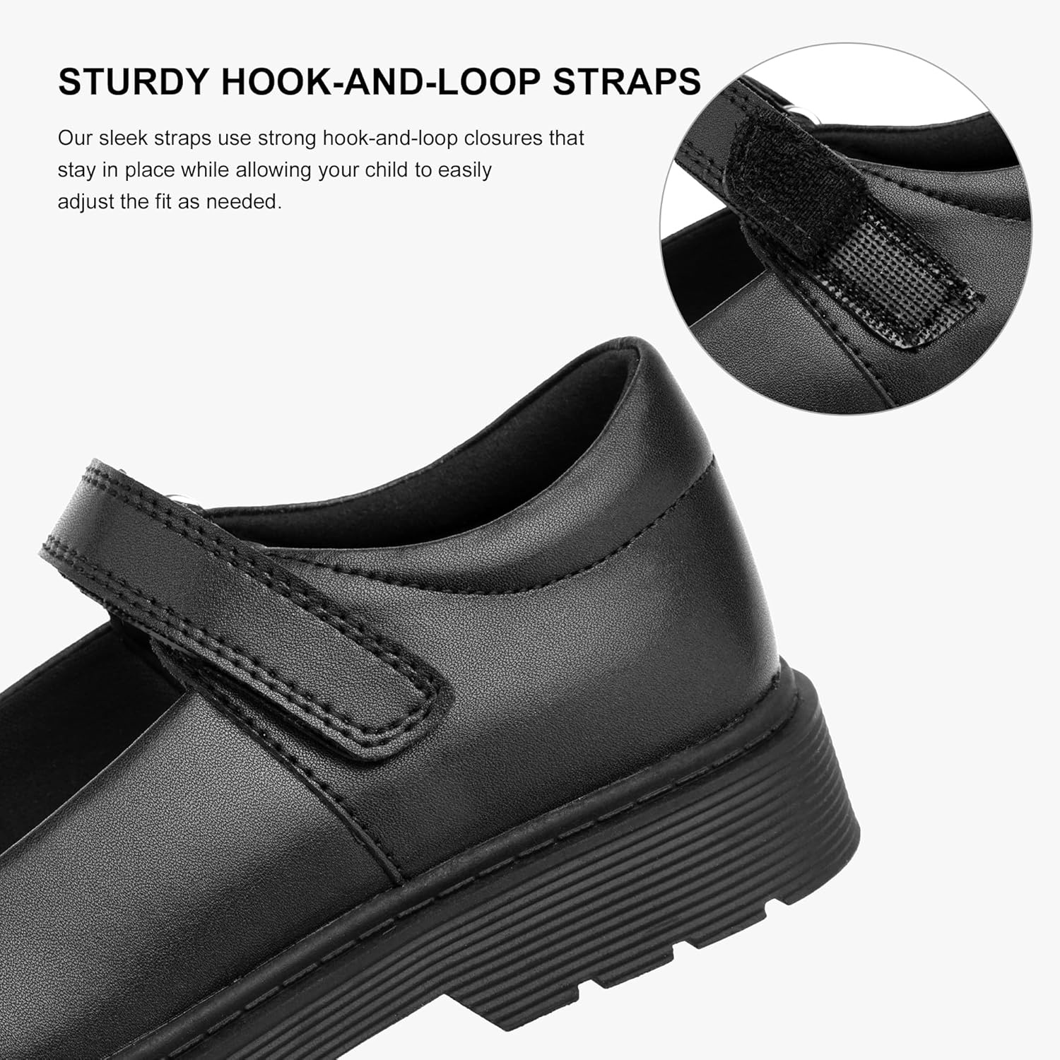 Stelle Girls Mary Jane Shoes School Uniform Flats Dress Shoes Detachable Bow Chunky Formal for Little/Big Kids(Black)