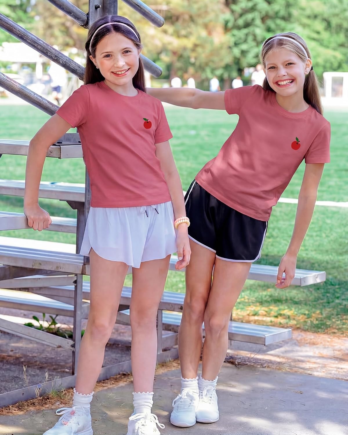 Stelle Girls Graphic T Shirt Cotton Crewneck Short Sleeve Casual Tee(Apple Pop|watermelon)