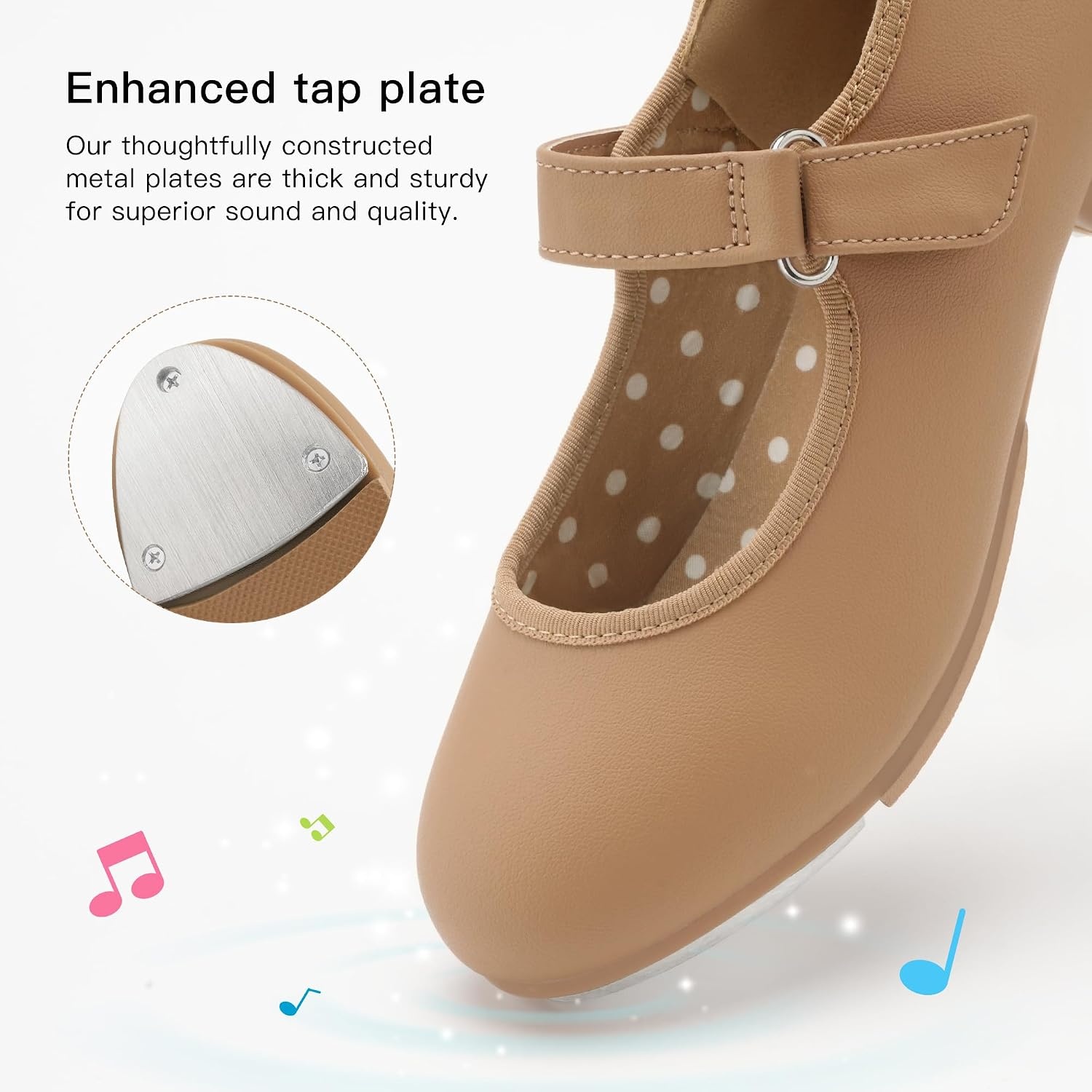 Stelle Toddler Tap Shoes with Detachable Bow(Toddler/Little Kid/Big Kid)(Tan)