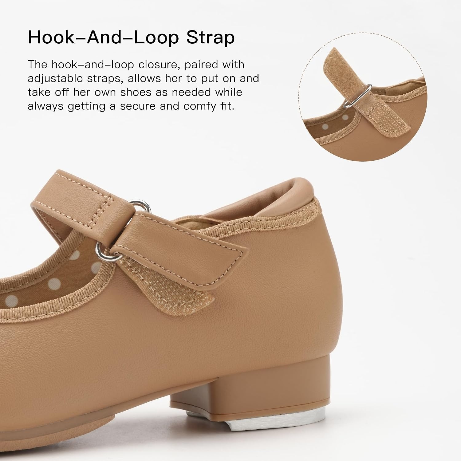 Stelle Toddler Tap Shoes with Detachable Bow(Toddler/Little Kid/Big Kid)(Tan)