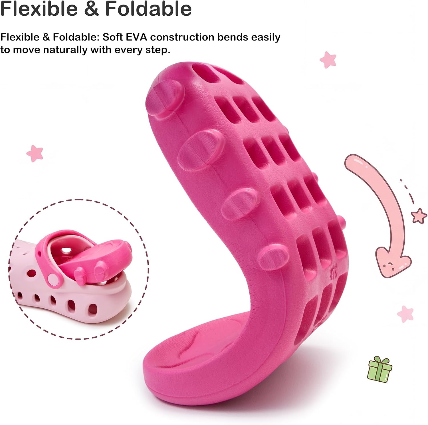 Stelle Garden Clogs for Girls Boys Slip on Sandals Kids Water Shoes Classic Slides Slippers Beach Indoor Outdoor(Little Kids/Big Kids)(Strawberry Milkshake)