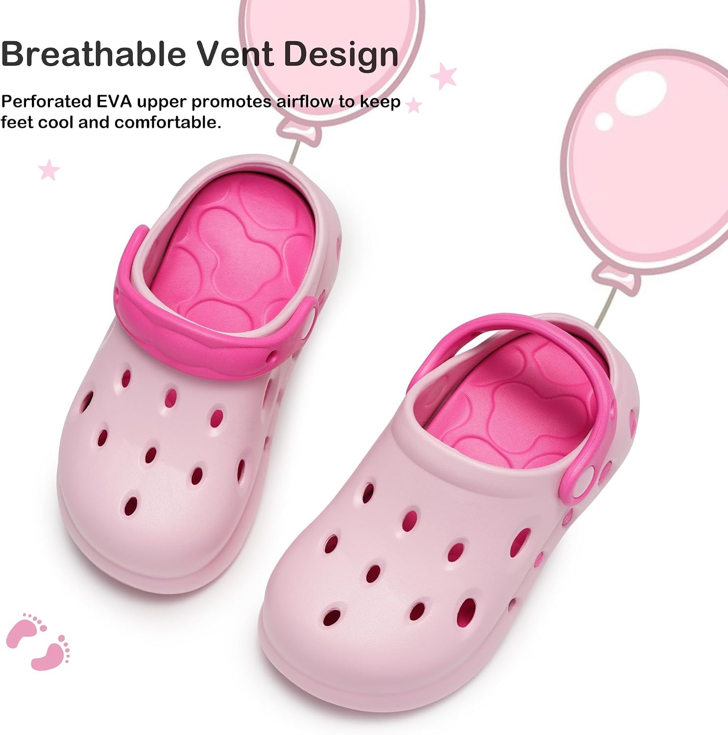 Stelle Garden Clogs for Girls Boys Slip on Sandals Kids Water Shoes Classic Slides Slippers Beach Indoor Outdoor(Little Kids/Big Kids)(Strawberry Milkshake)