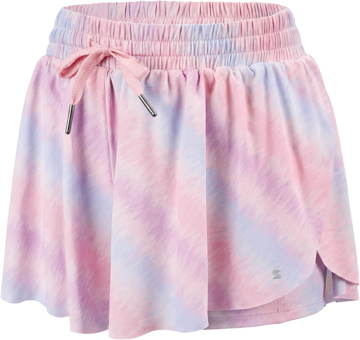 Stelle Girls Flowy Shorts with Pockets Athletic Running Skirt High Waist Butterfly 2 in 1 Sports Short 5-16 Years(Sugar Swirl)