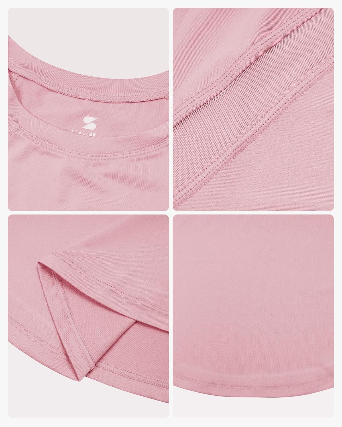 Stelle Girls Athletic Shirts Short Sleeve Crewneck T Shirts Active Sports Top Soccer Gym Workout Tshirt Summer Tees for Kid(Light Pink)