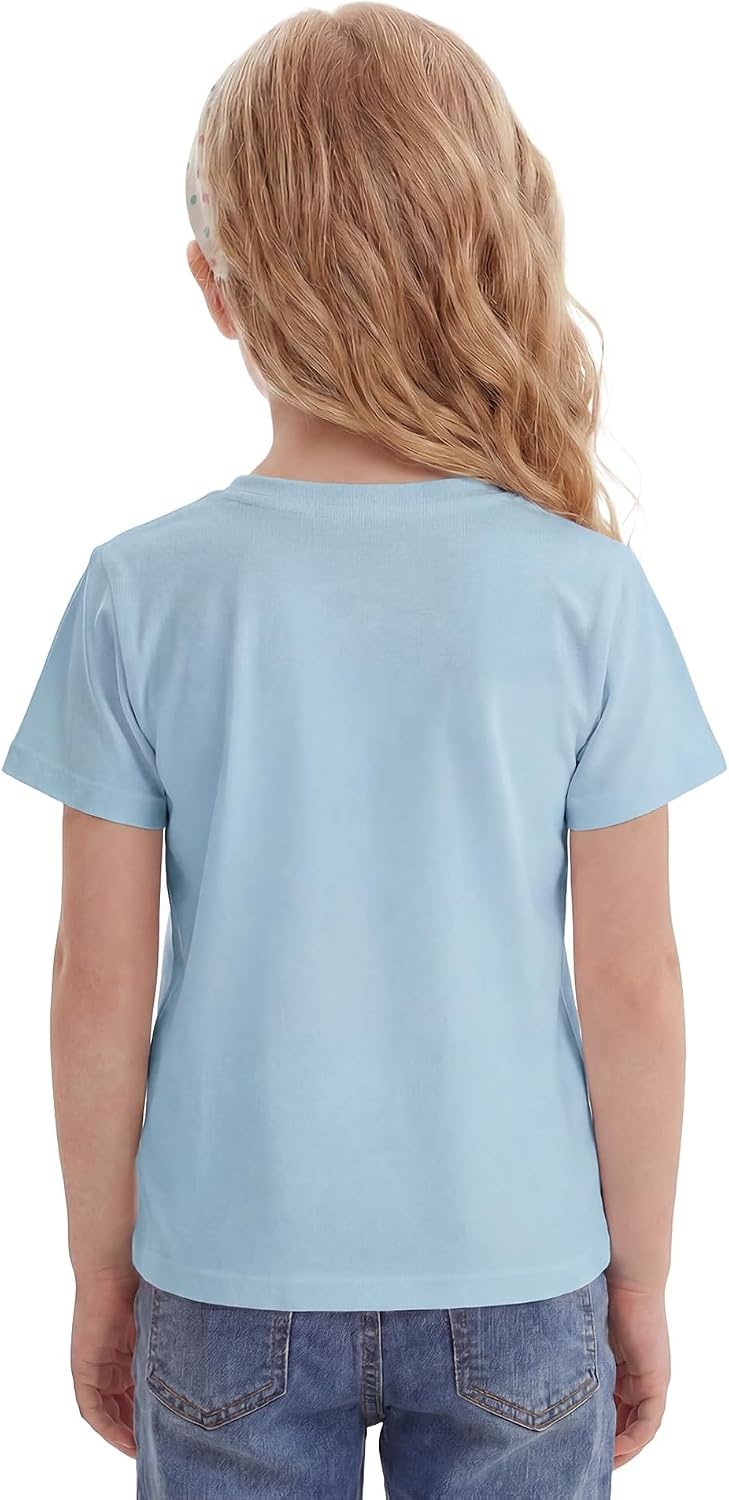 Stelle Girls Graphic T Shirt Cotton Crewneck Short Sleeve Casual Tee(Baby Daisy|blue)