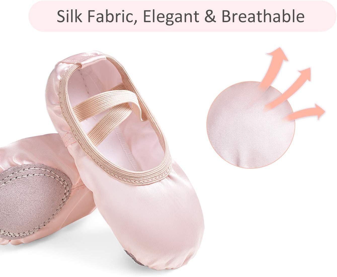 Stelle Ballet Shoes for Girls Satin/Ribbons Ballet Slippers Dance Shoes(Toddler/Little/Big Kids)(Ballet Pink(no Ribbon))