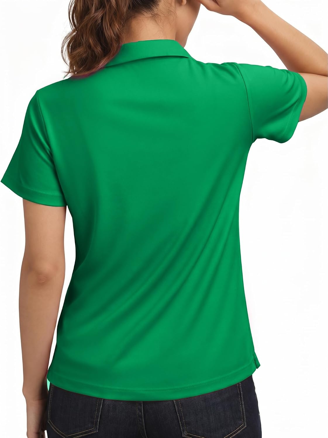 Stelle Womens Golf Polo Shirts V Neck UPF50+ Quick Dry Business Casual Tops | Moisture wicking, Four-way stretch, Wrinkle resistant, Golf, Tennis, Pickleball, Lightweight performance(Kelly Green)