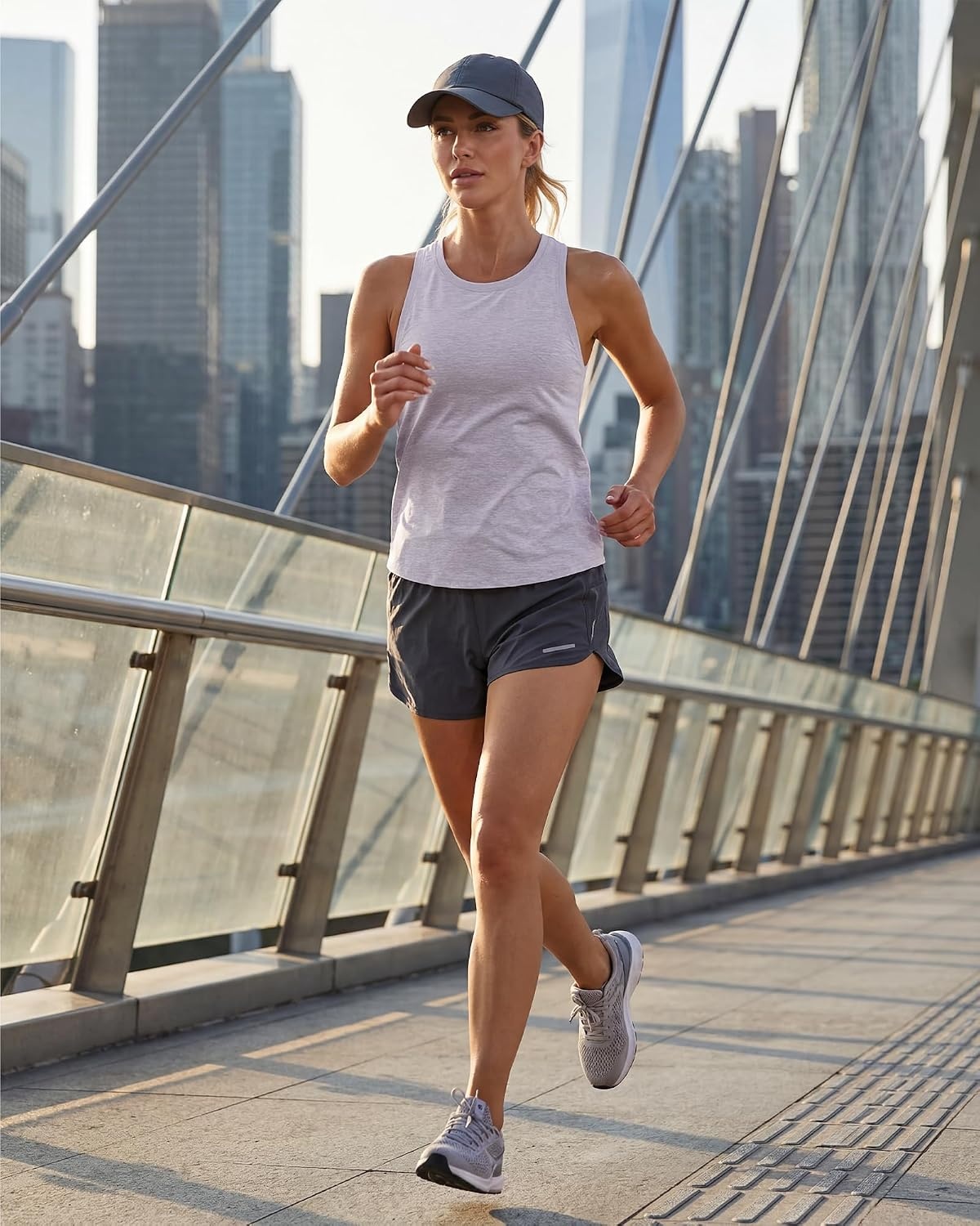 Stelle Womens Tank Tops Workout Gym Exercise Athletic Yoga Tops Racerback Running Tank Top Loose Fit(Heather Lavender)
