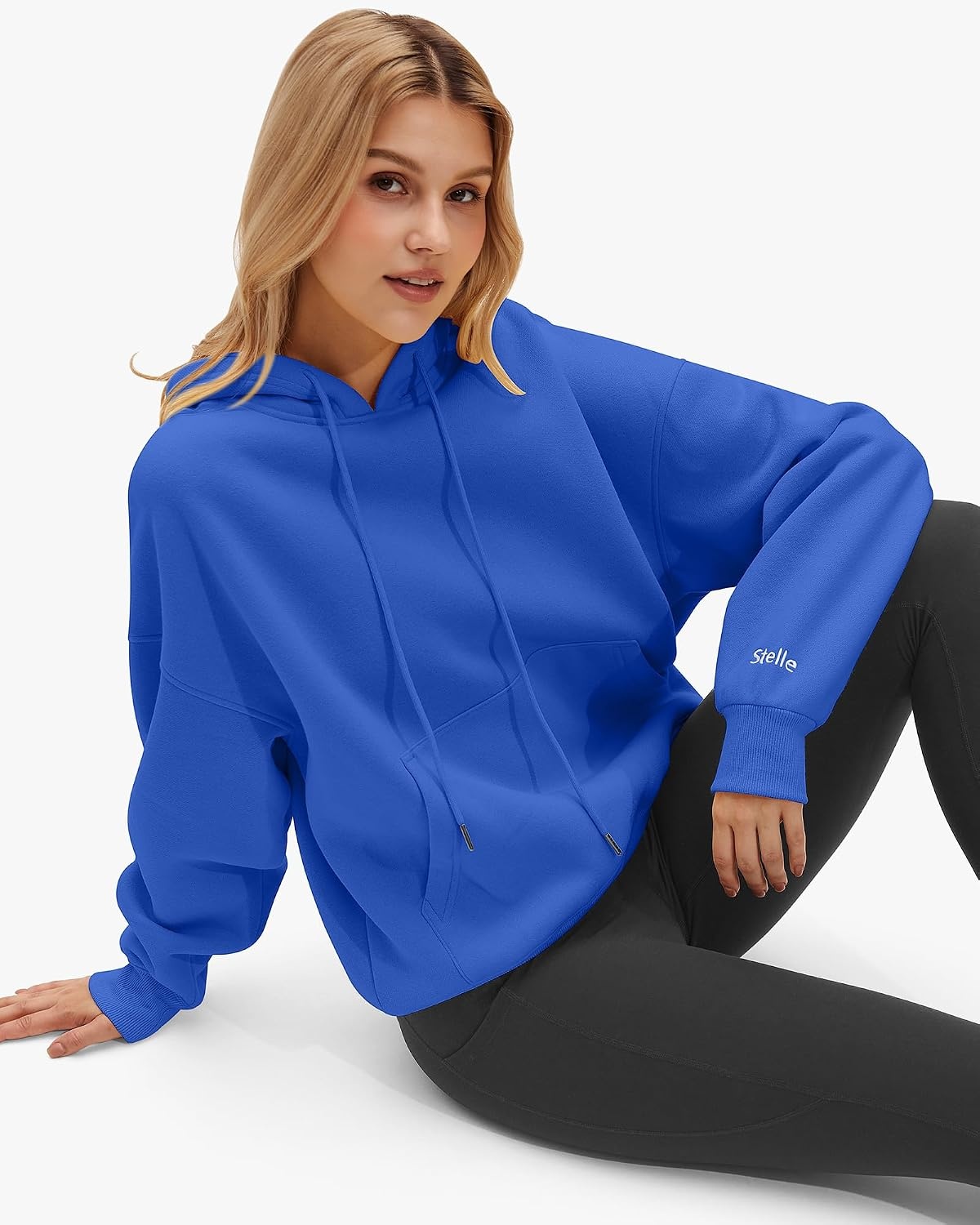 STELLE Womens Oversized Hoodies Fleece Sweatshirts Fall Fashion 2026 Pullover Sweaters Winter Clothes(Blue)