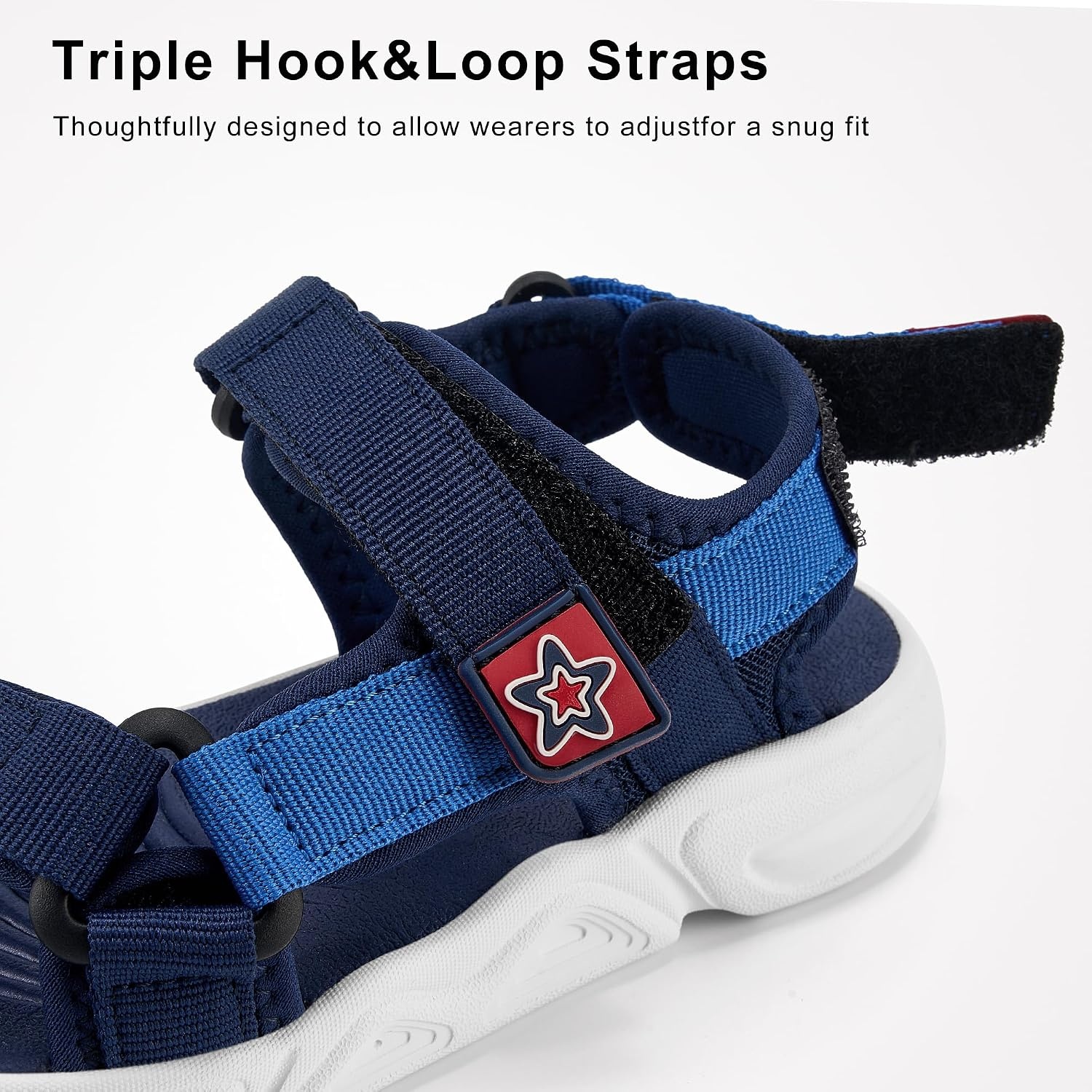 Stelle Boys Girls Summer Water Hiking Beach Open Toe Sport Sandals | Athletic Outdoor Play Everyday Casual Wear Adjustable Fit Breathable Comfort High-Traction Outsole Toddler to Big Kids(Navy)