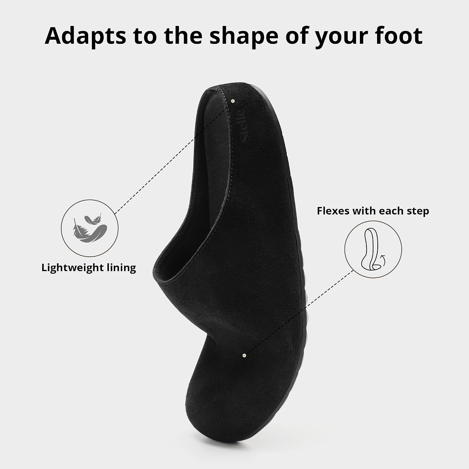 Stelle Clogs Women Mens Suede Potato Shoes Slip on Slippers(Black-genuine Suede)