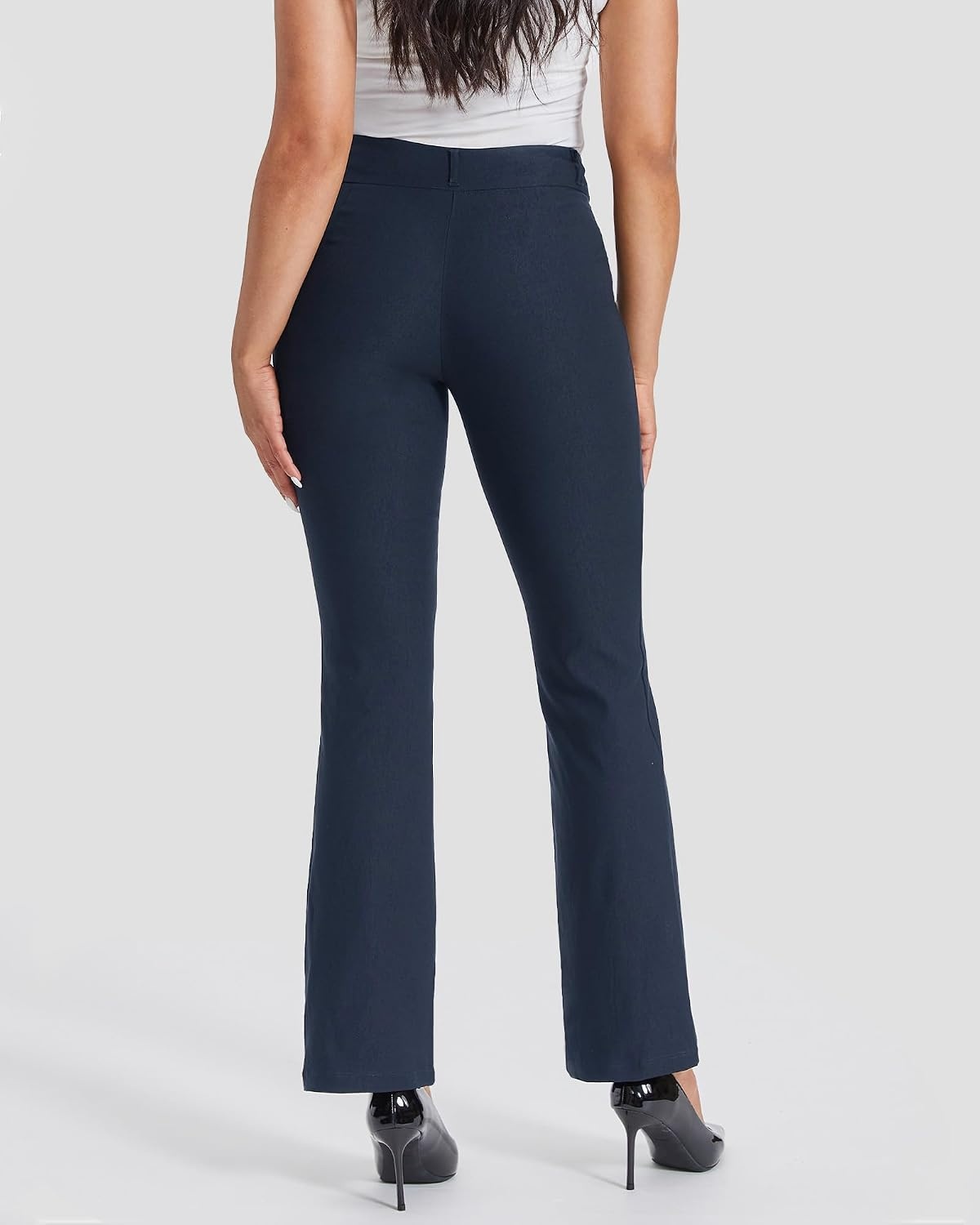 Stelle Women’s Bootcut Dress Pants Stretchy Pull On Work Business Slacks(Navy)