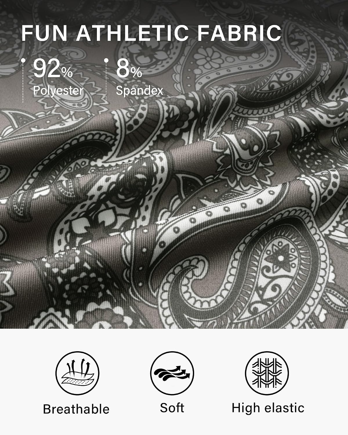 Stelle 17″ Golf Skirts for Women Pickleball Tennis Skorts with 2 Pockets | Athletic Skorts, High Waisted, Tummy Control, Built-In Shorts, Flattering Fit, Side Slits, Running(Noir Paisley Print)
