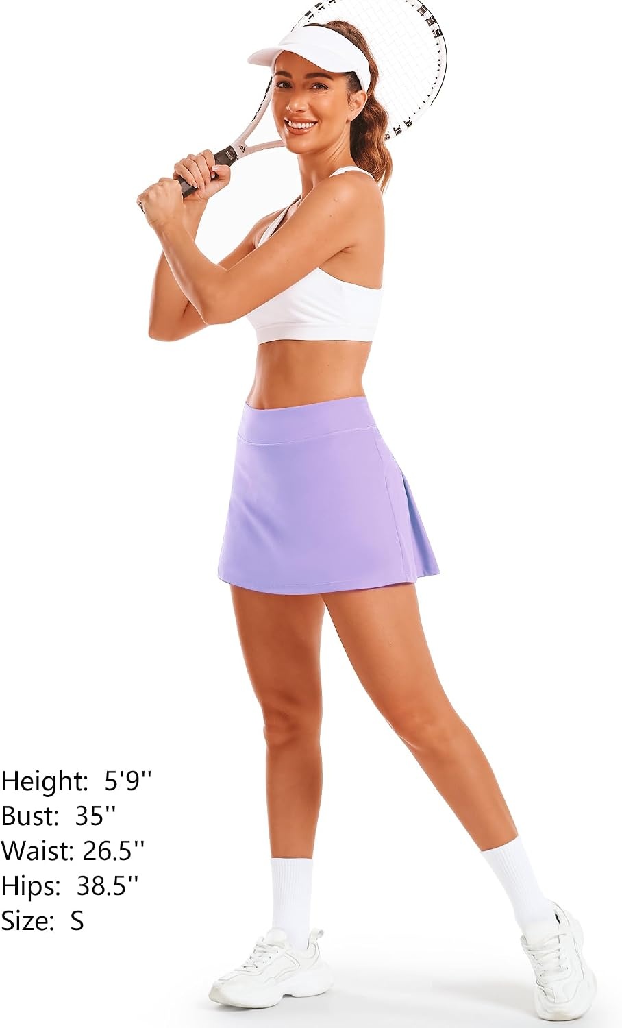 Stelle Women Tennis Skirt High Waisted Athletic Golf Skorts with Pockets(Lilac)
